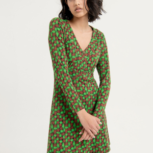 vestido verde estampado surkana